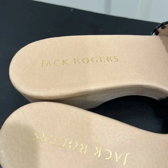 Jack Rogers Leather Breaker Clog Sandals Black - size 9 Medium - Picture 7 of 9